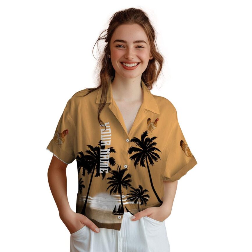 Custom Chicken Ocean Sunset Hawaiian Shirt Top rated