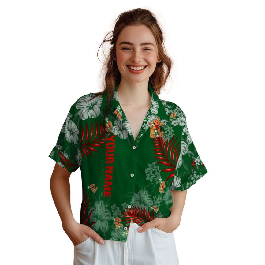 Custom Christmas Hibiscus Pattern Hawaiian Shirt Top rated