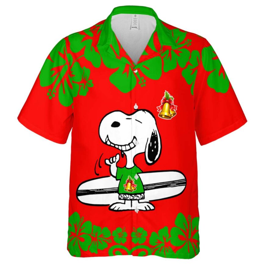 Custom Christmas Surfing Snoopy Hawaiian Shirt Fashion forward