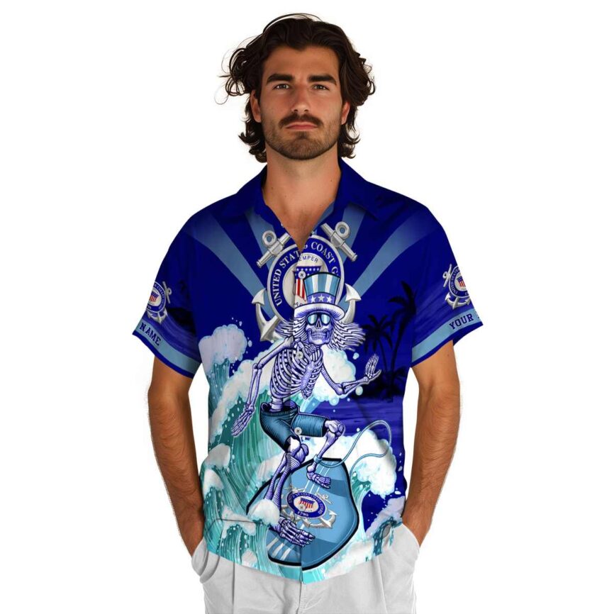 Custom Coast Guard Grateful Dead Motif Hawaiian Shirt New Arrival