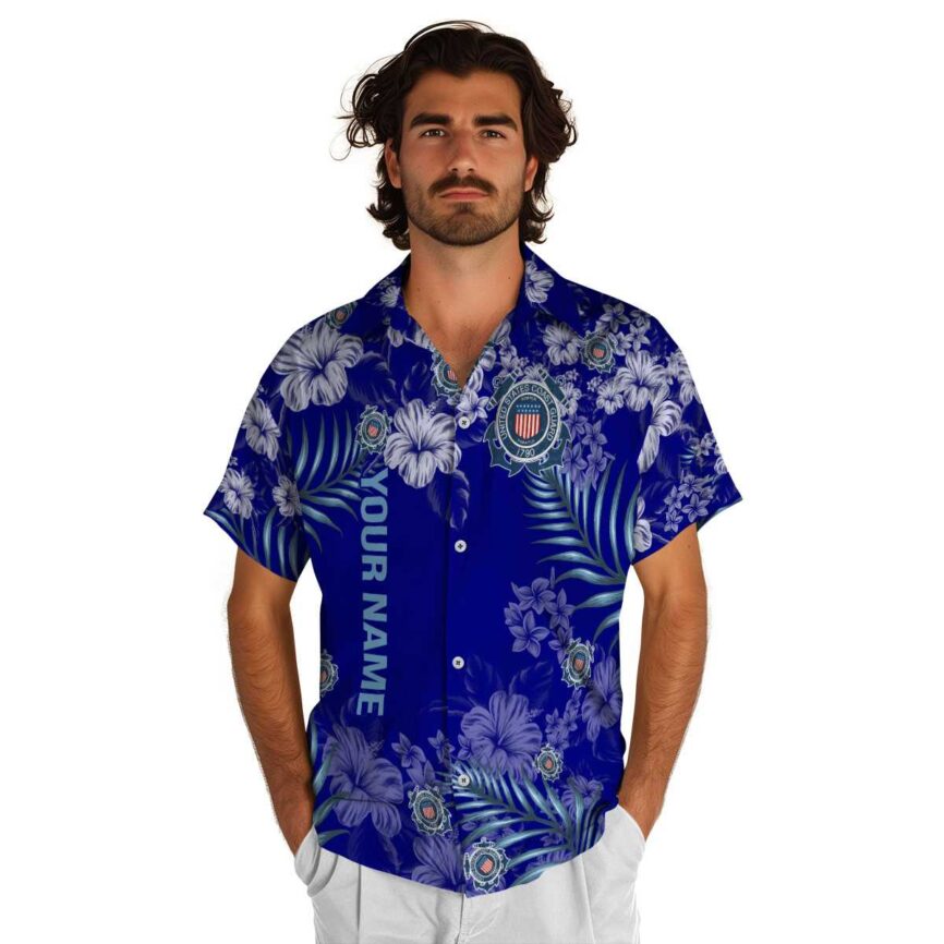 Custom Coast Guard Hibiscus Pattern Hawaiian Shirt New Arrival