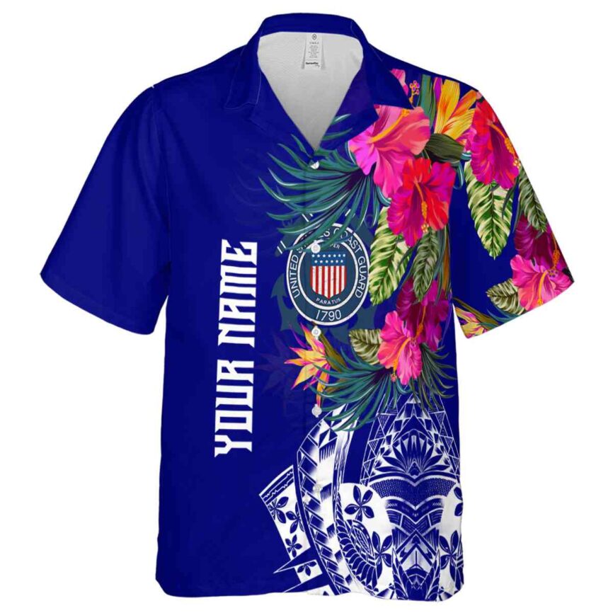 Custom Coast Guard Polynesian Flowers Hawaiian Shirt Fashion forward