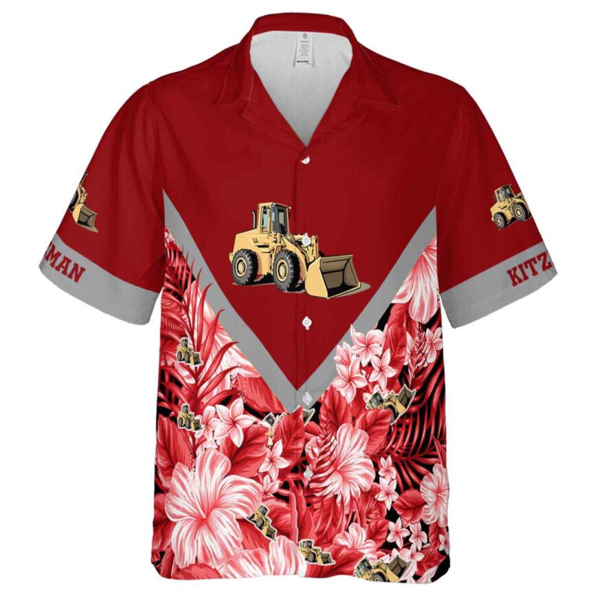 Custom Construction Bold Floral Number Hawaiian Shirt Fashion forward