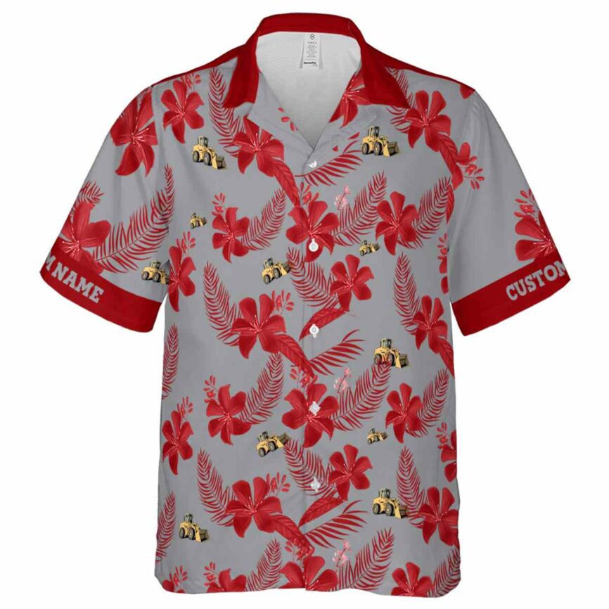 Custom Construction Tropical Flower Hawaiian Shirt Fashion forward