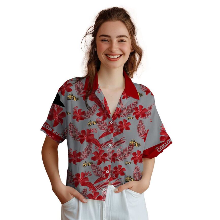 Custom Construction Tropical Flower Hawaiian Shirt Top rated