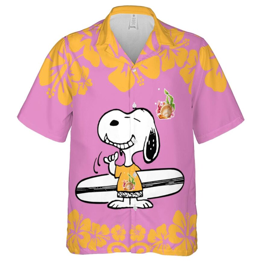 Custom Coral Surfing Snoopy Hawaiian Shirt Fashion forward