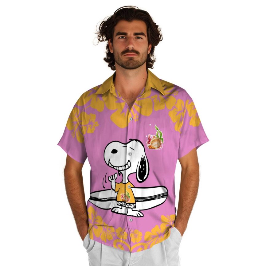 Custom Coral Surfing Snoopy Hawaiian Shirt New Arrival