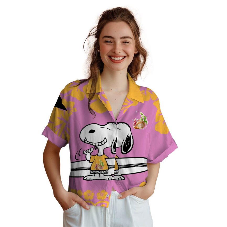 Custom Coral Surfing Snoopy Hawaiian Shirt Top rated