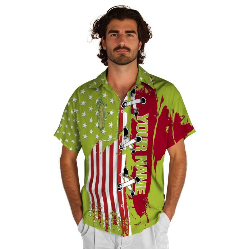 Custom Corn Flag Stitches Hawaiian Shirt New Arrival