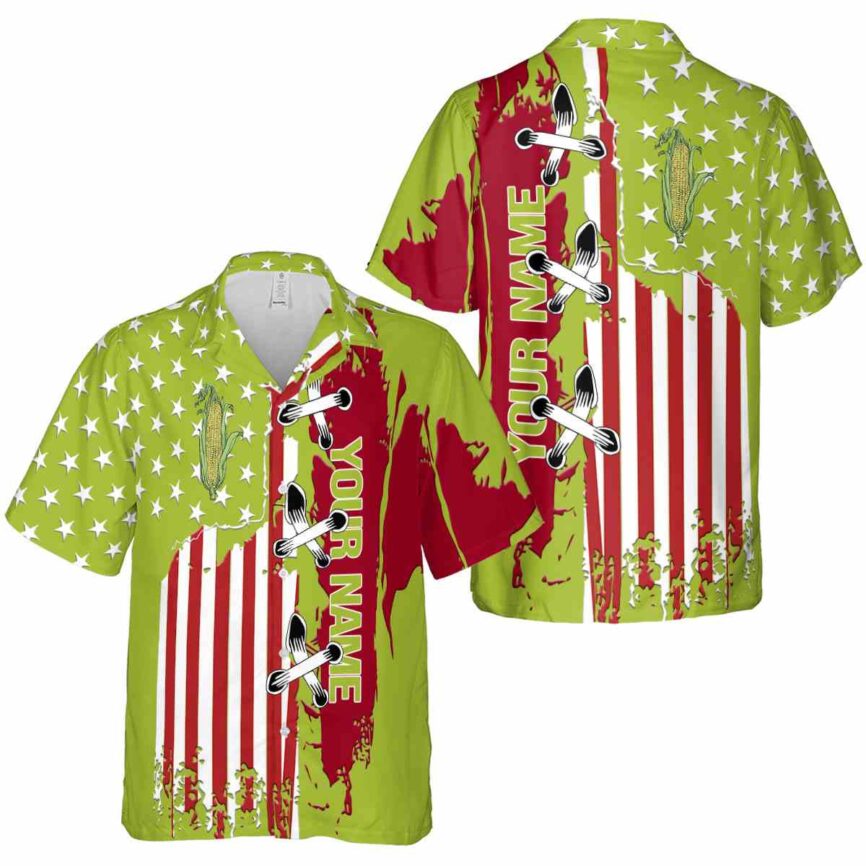 Custom Corn Flag Stitches Hawaiian Shirt Premium grade