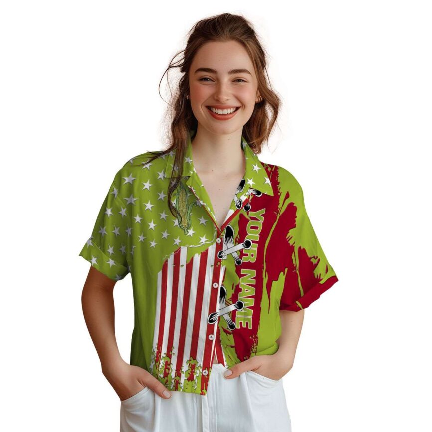 Custom Corn Flag Stitches Hawaiian Shirt Top rated