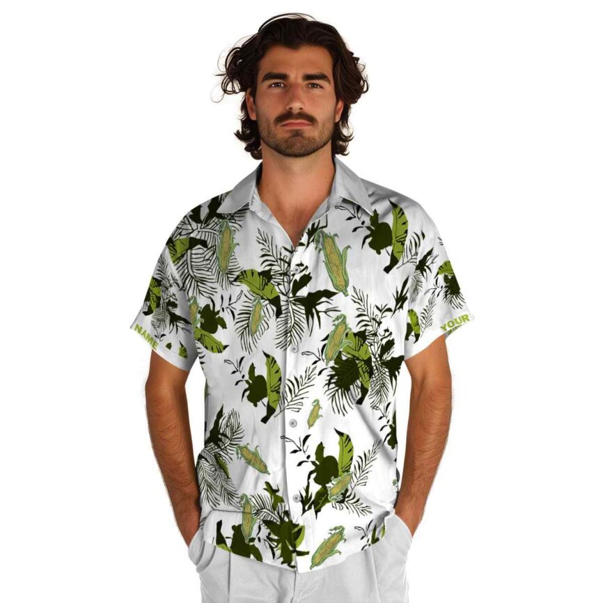 Custom Corn Leafy Accents Hawaiian Shirt New Arrival