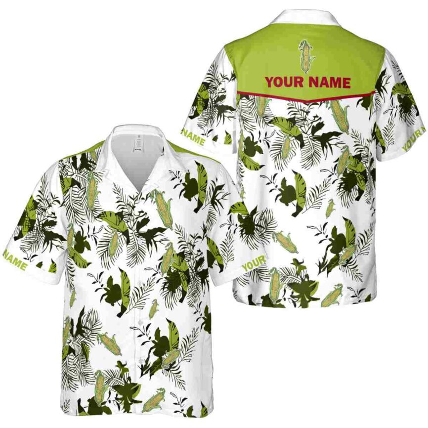 Custom Corn Leafy Accents Hawaiian Shirt Premium grade