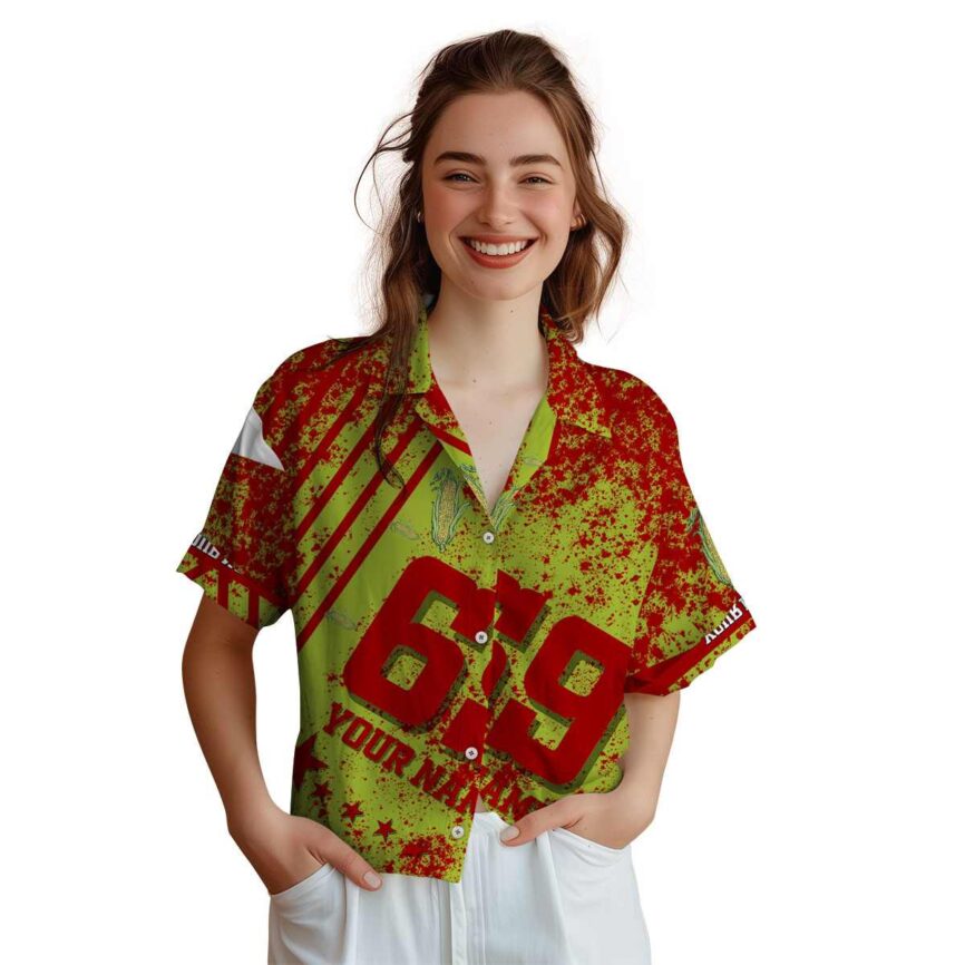 Custom Corn Stripe Burst Hawaiian Shirt Top rated