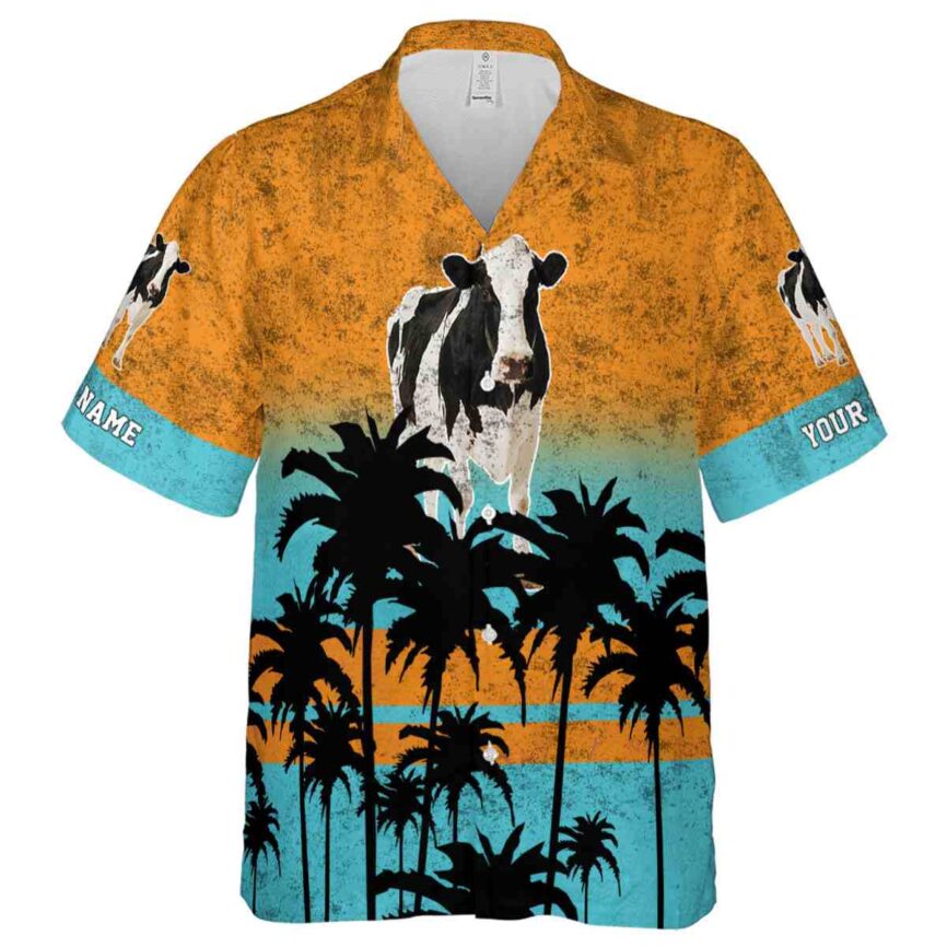 Custom Cow Sunset Gradient Hawaiian Shirt Fashion forward