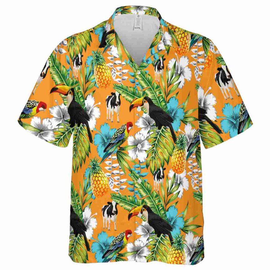 Custom Cow Toucan Bird Hawaiian Shirt Fashion forward