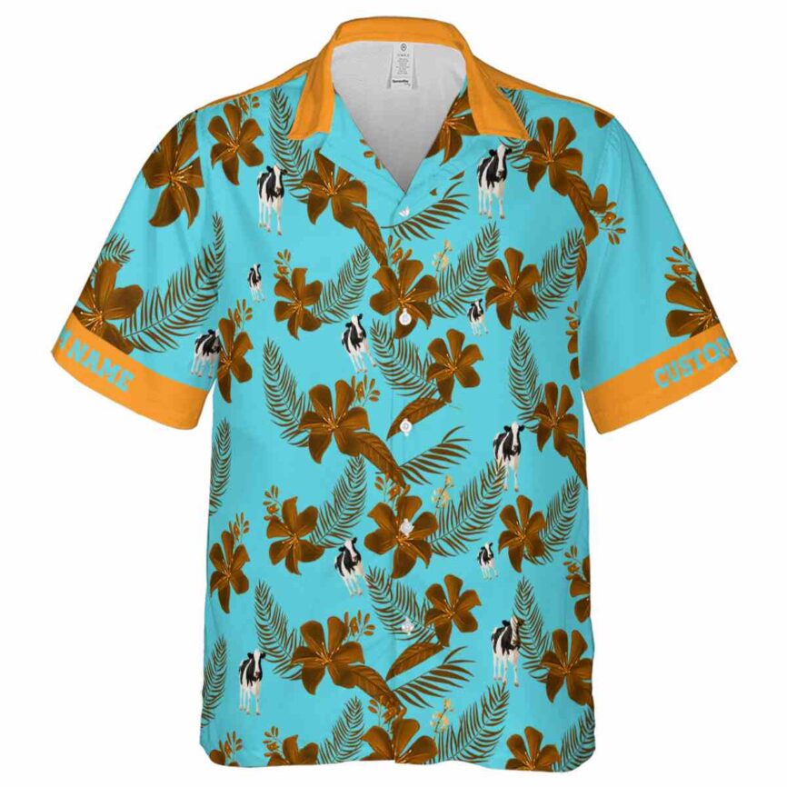 Custom Cow Tropical Flower Hawaiian Shirt Fashion forward