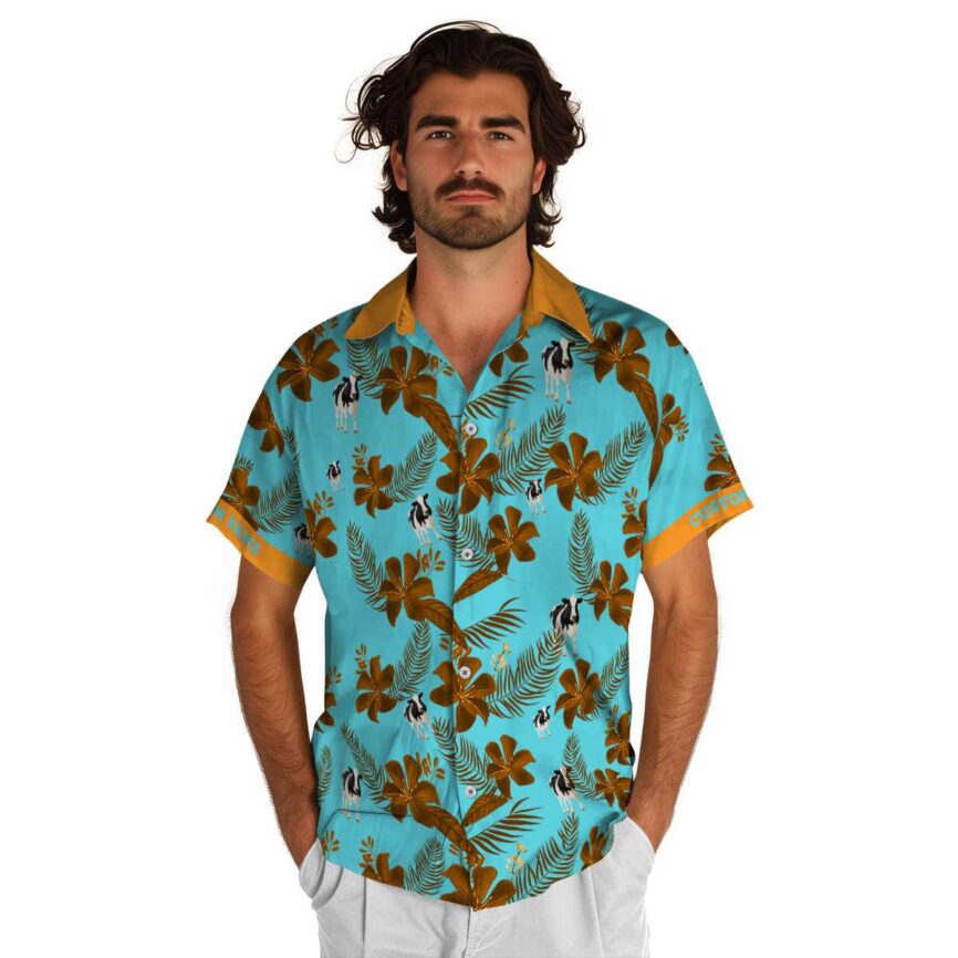 Custom Cow Tropical Flower Hawaiian Shirt New Arrival