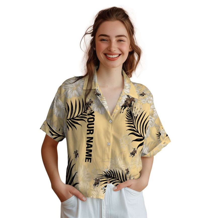 Custom Cowboy Hibiscus Pattern Hawaiian Shirt Top rated