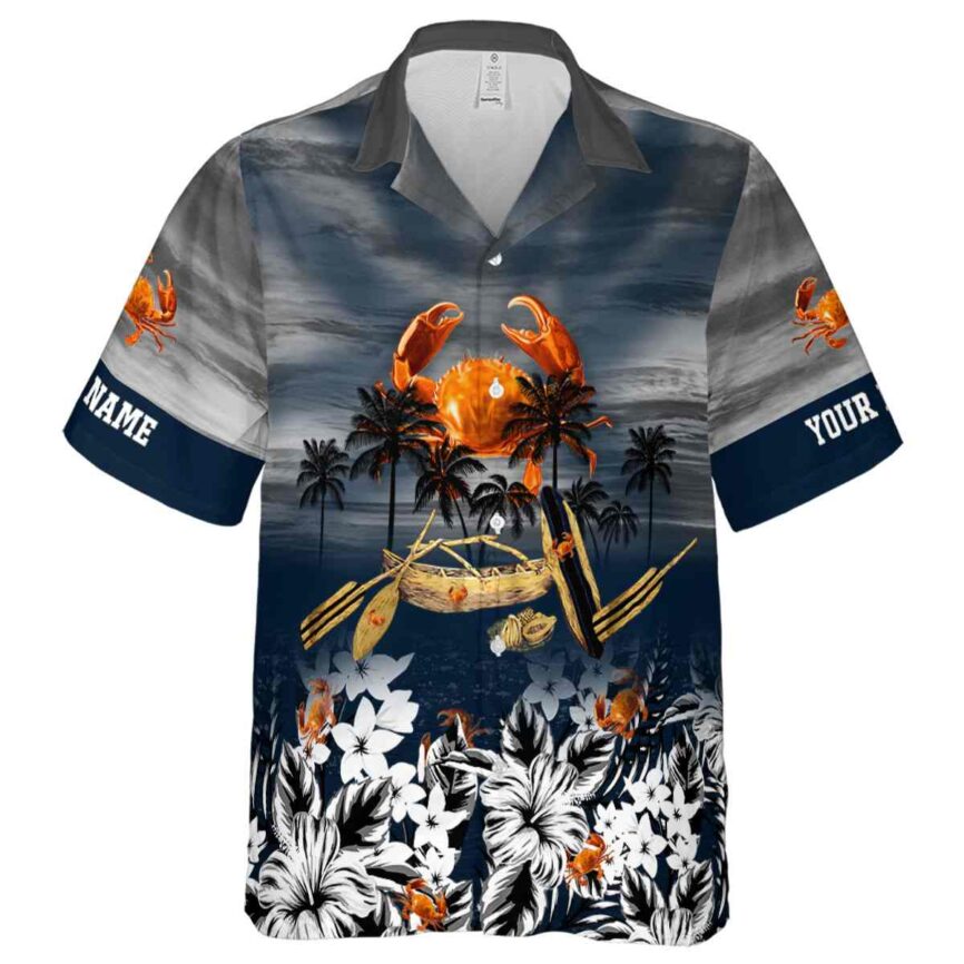 Custom Crab Sunset Beach Canoe Hawaiian Shirt Fashion forward