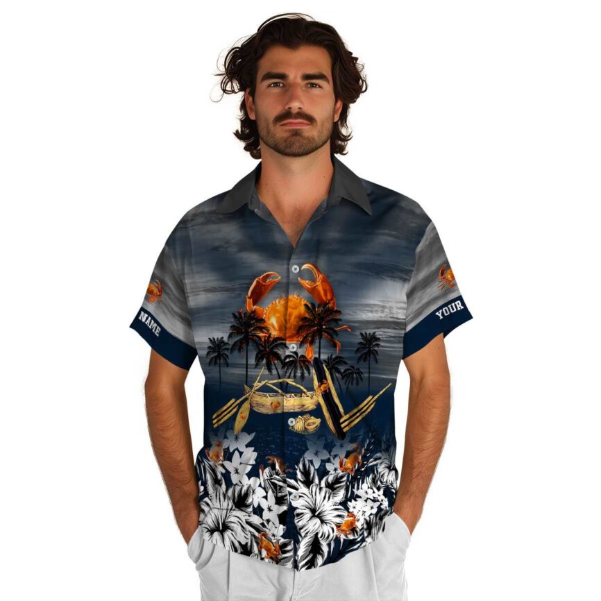 Custom Crab Sunset Beach Canoe Hawaiian Shirt New Arrival