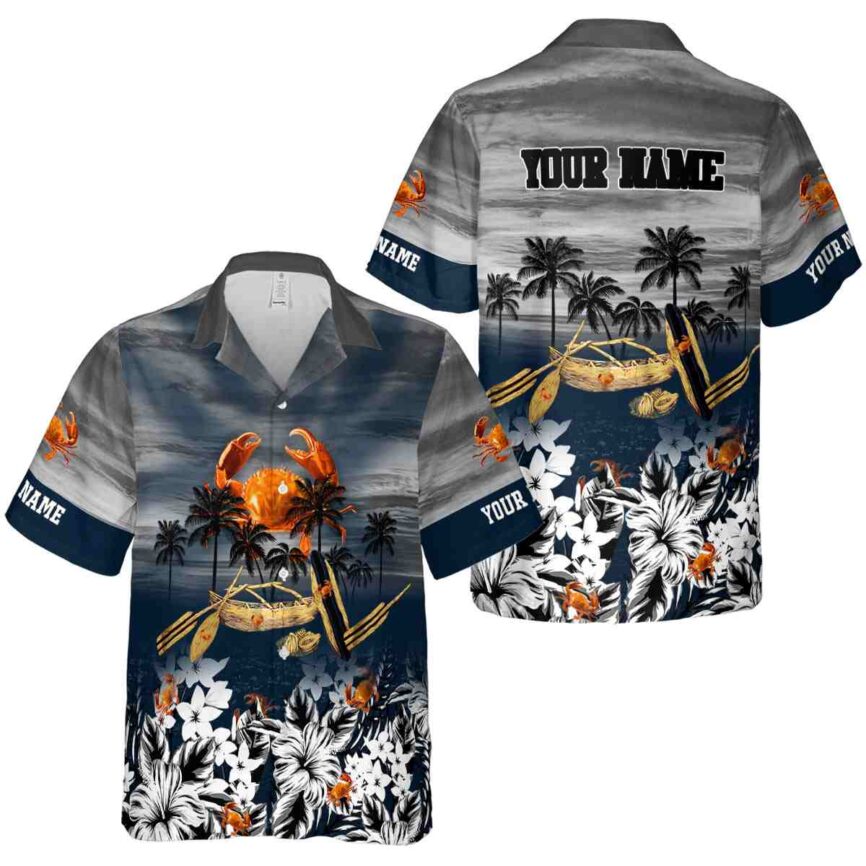 Custom Crab Sunset Beach Canoe Hawaiian Shirt Premium grade