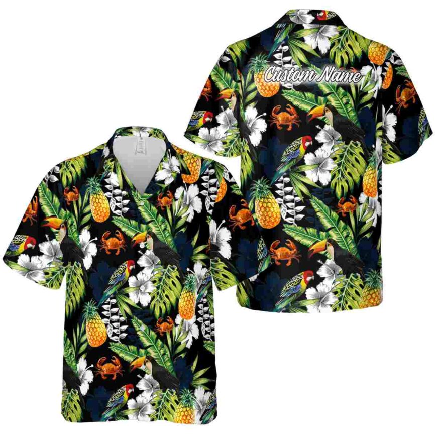 Custom Crab Toucan Bird Hawaiian Shirt Premium grade