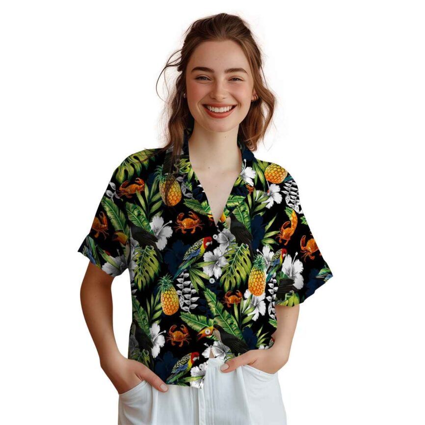 Custom Crab Toucan Bird Hawaiian Shirt Top rated