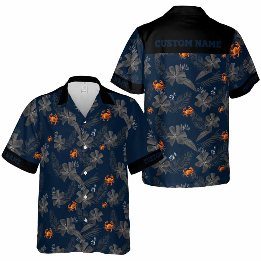 Custom Crab Tropical Flower Hawaiian Shirt Premium grade