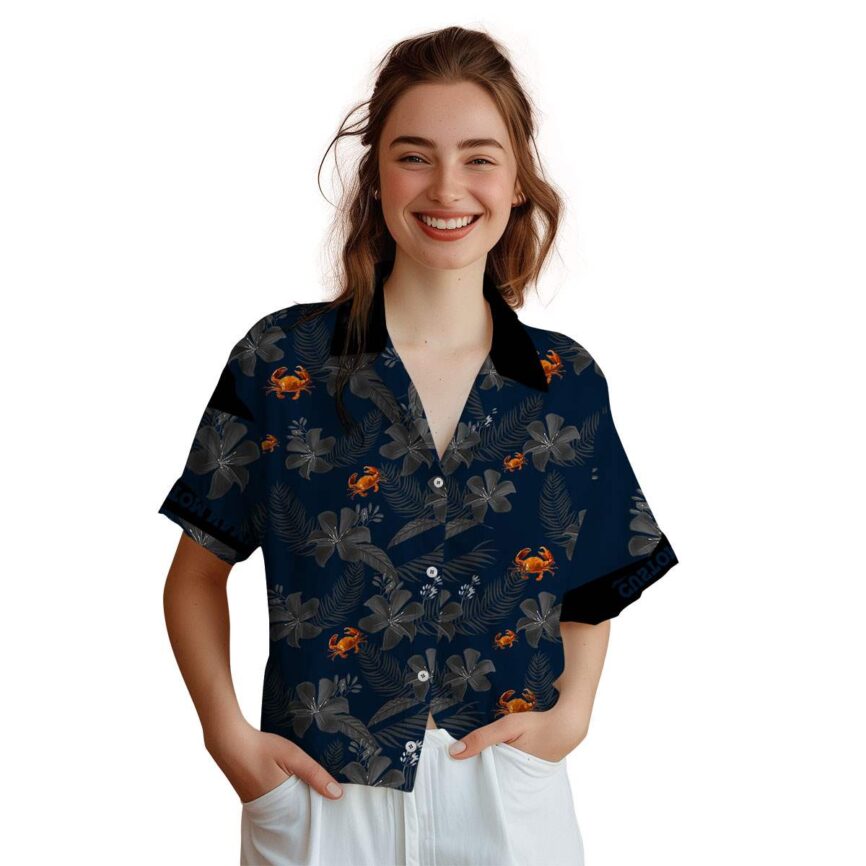 Custom Crab Tropical Flower Hawaiian Shirt Top rated