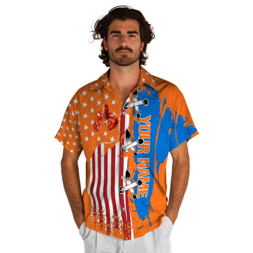 Custom Crawfish Flag Stitches Hawaiian Shirt New Arrival