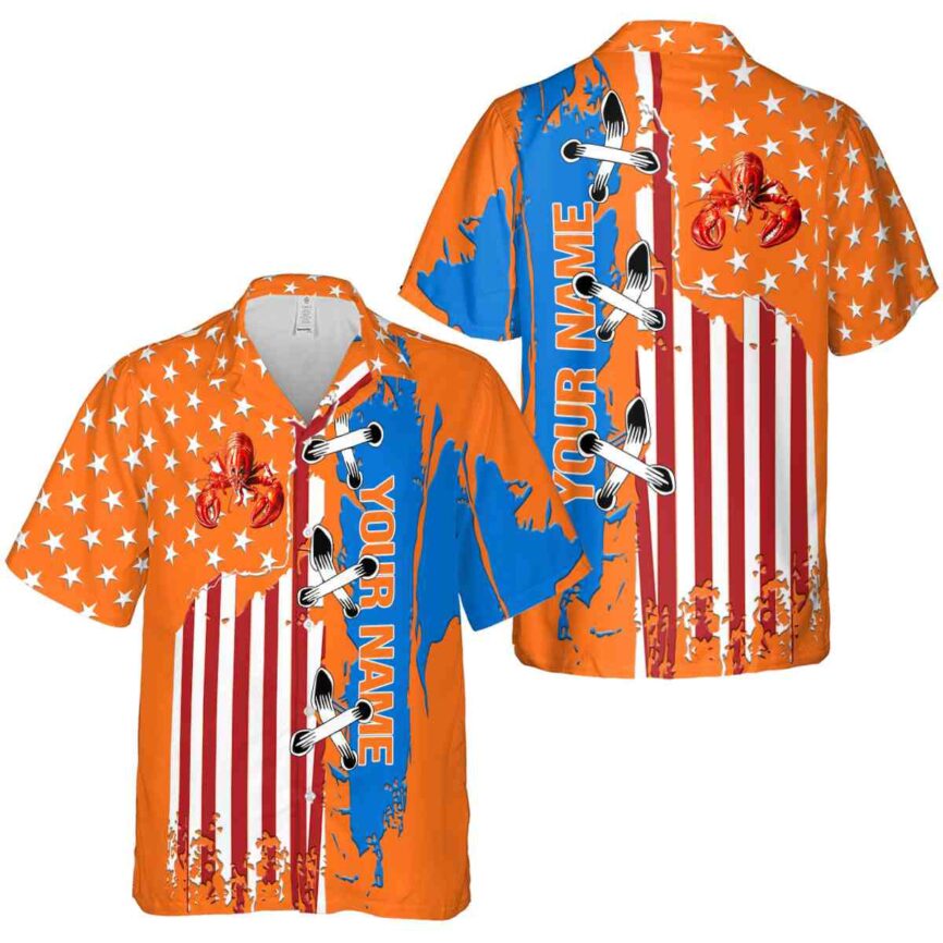 Custom Crawfish Flag Stitches Hawaiian Shirt Premium grade