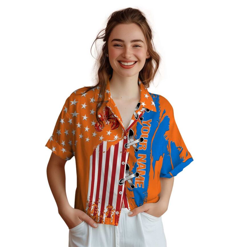 Custom Crawfish Flag Stitches Hawaiian Shirt Top rated