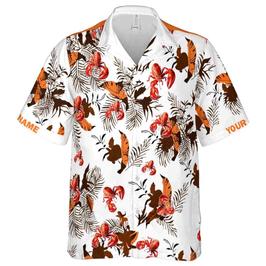 Custom Crawfish Leafy Accents Hawaiian Shirt Fashion forward