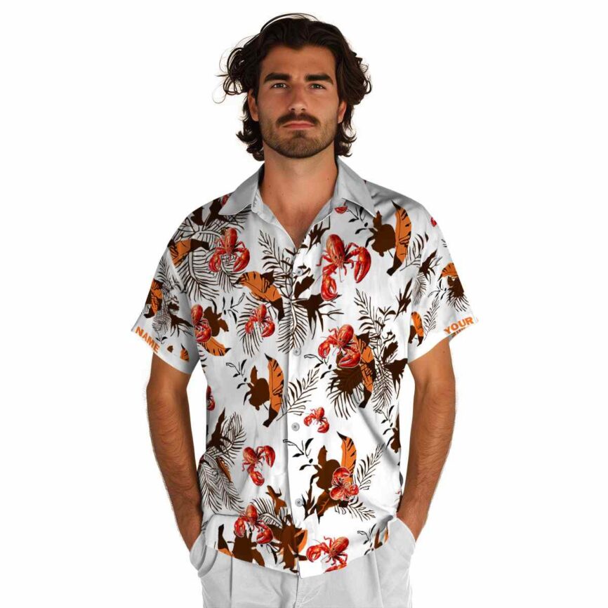 Custom Crawfish Leafy Accents Hawaiian Shirt New Arrival