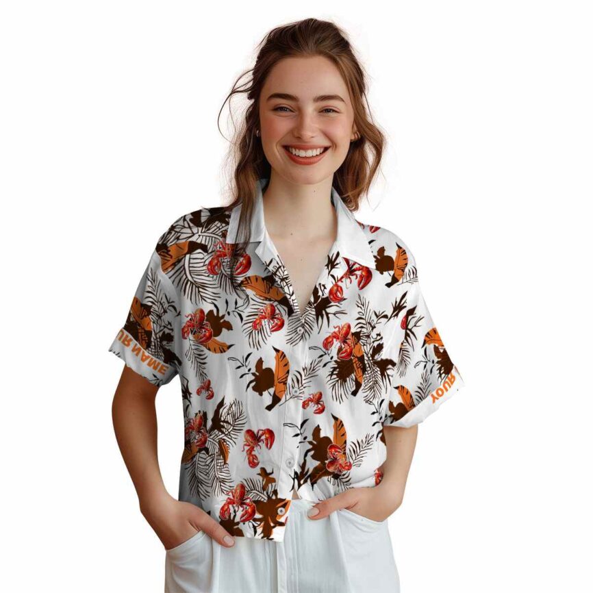 Custom Crawfish Leafy Accents Hawaiian Shirt Top rated