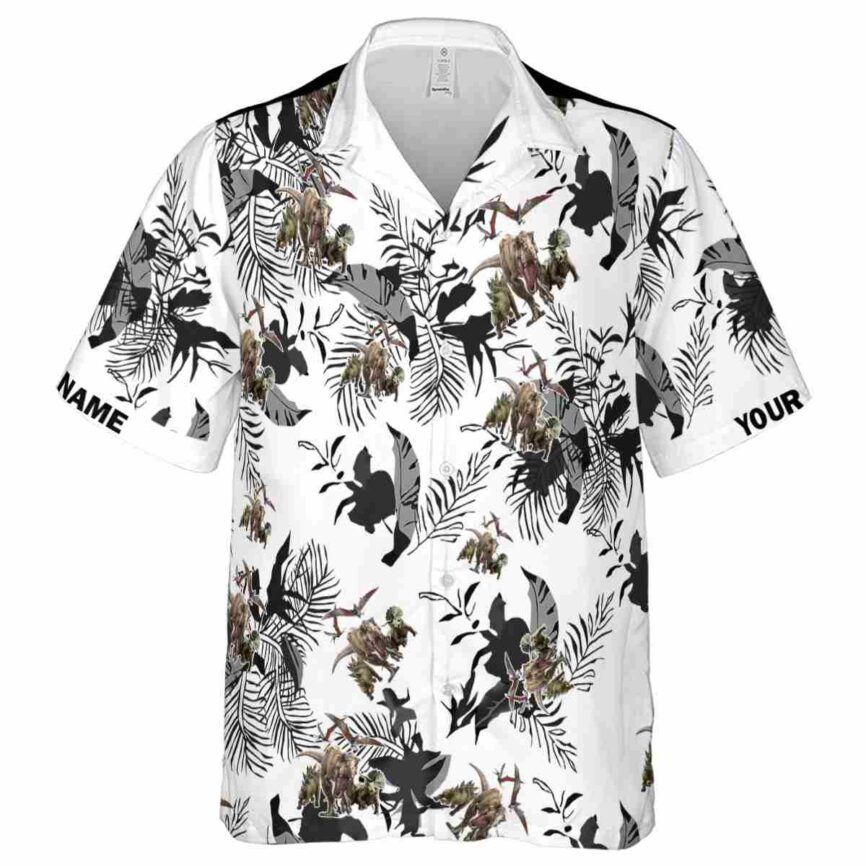 Custom Dinosaur Leafy Accents Hawaiian Shirt Fashion forward