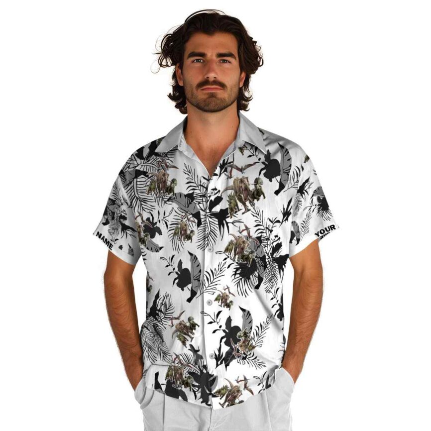 Custom Dinosaur Leafy Accents Hawaiian Shirt New Arrival