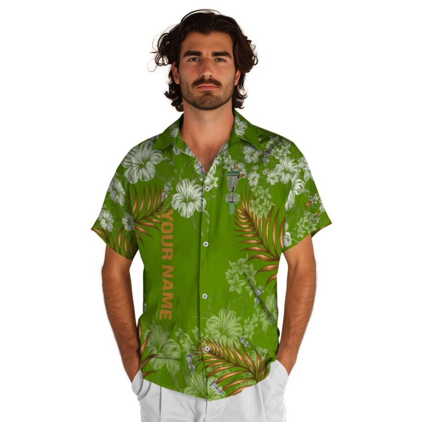 Custom Disc Golf Hibiscus Pattern Hawaiian Shirt New Arrival