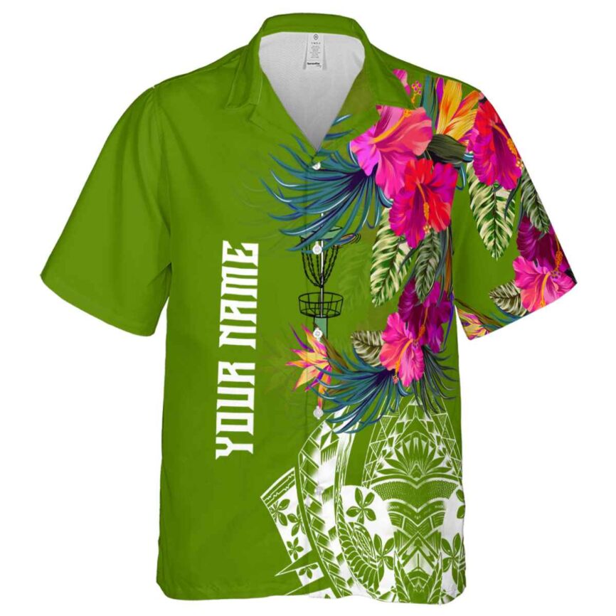 Custom Disc Golf Polynesian Flowers Hawaiian Shirt Fashion forward