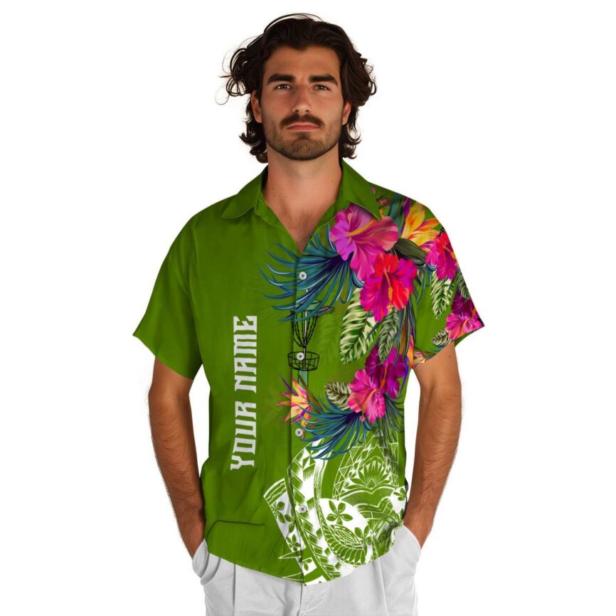 Custom Disc Golf Polynesian Flowers Hawaiian Shirt New Arrival