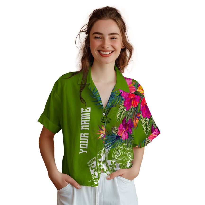 Custom Disc Golf Polynesian Flowers Hawaiian Shirt Top rated