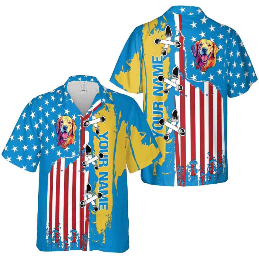 Custom Dog Flag Stitches Hawaiian Shirt Premium grade