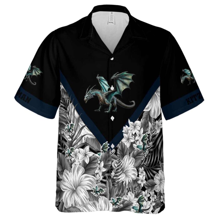 Custom Dragon Bold Floral Number Hawaiian Shirt Fashion forward