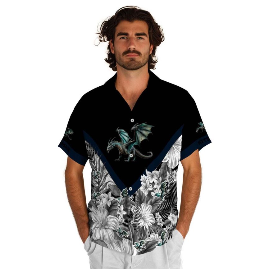 Custom Dragon Bold Floral Number Hawaiian Shirt New Arrival