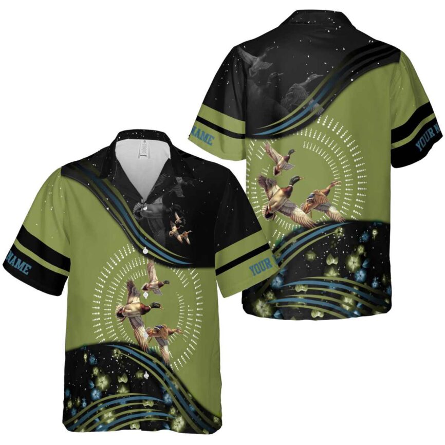 Custom Duck Dynamic Swirl Hawaiian Shirt Premium grade