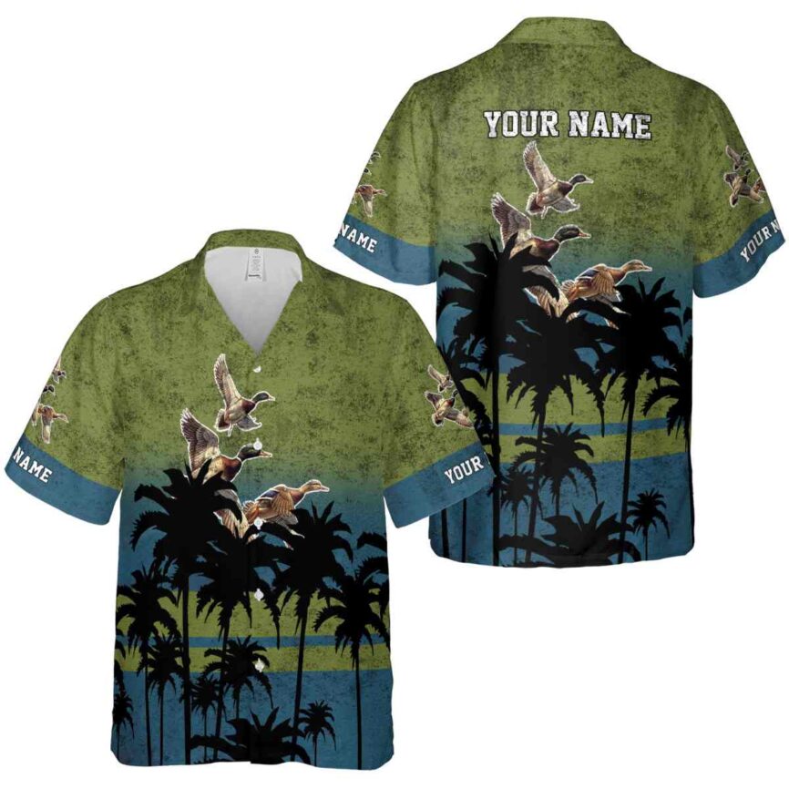 Custom Duck Sunset Gradient Hawaiian Shirt Premium grade