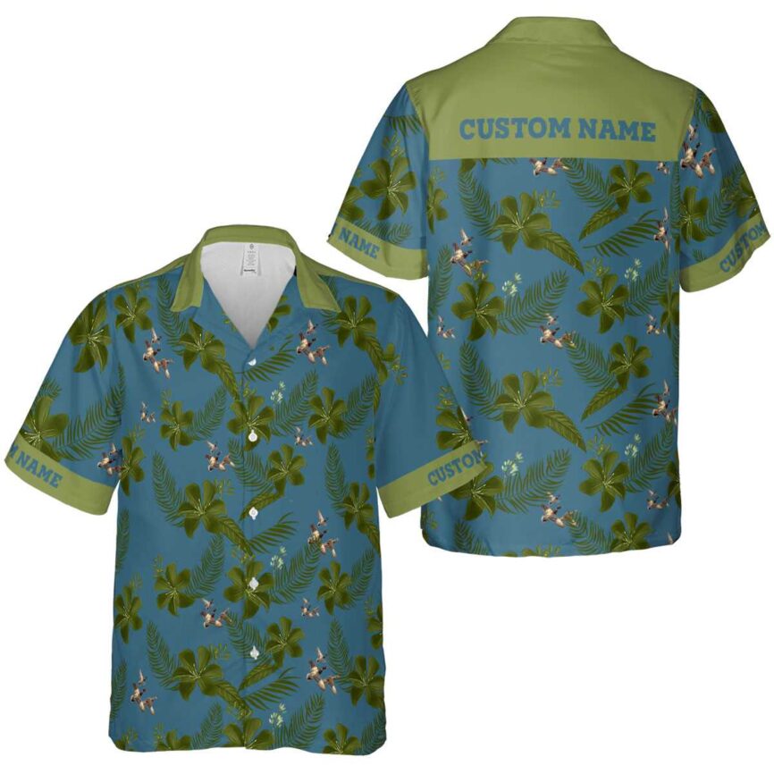 Custom Duck Tropical Flower Hawaiian Shirt Premium grade