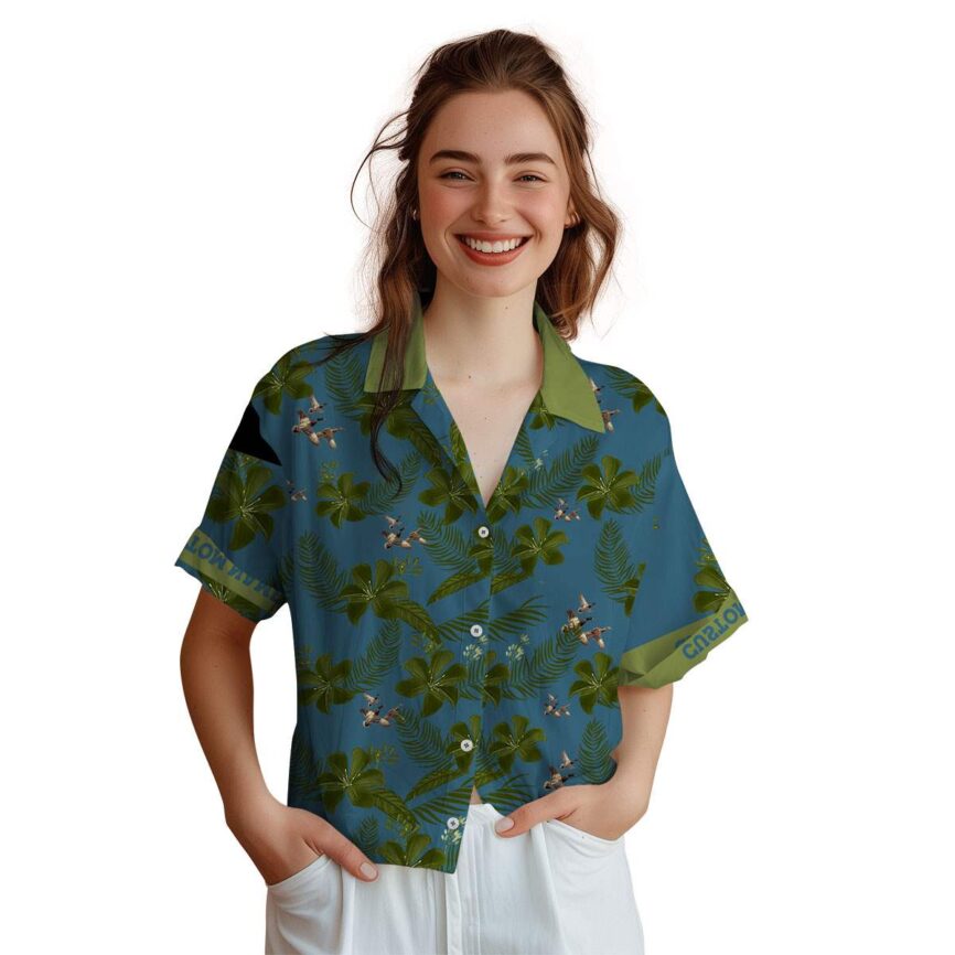 Custom Duck Tropical Flower Hawaiian Shirt Top rated