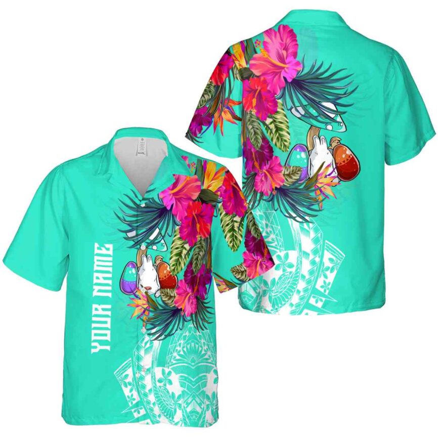 Custom Easter Polynesian Flowers Hawaiian Shirt Premium grade